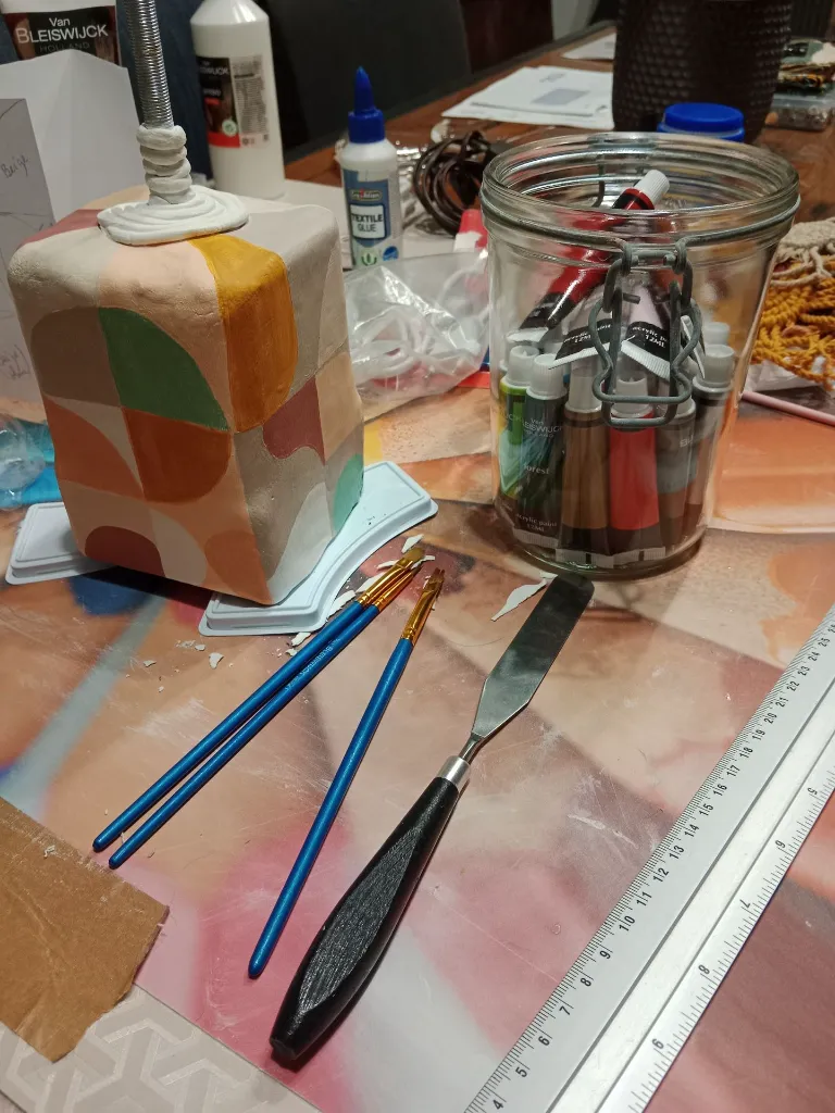 Lampe inspiration vintage en macramé
