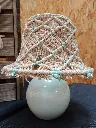 Lampe trapilho vert d'eau et macramé