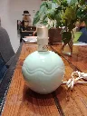 Lampe trapilho vert d'eau et macramé