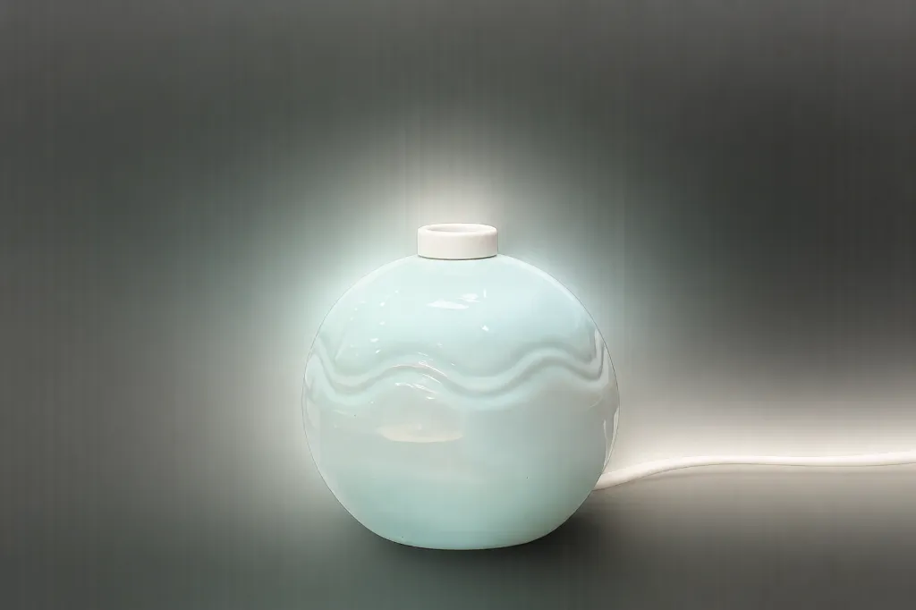Lampe trapilho vert d'eau et macramé